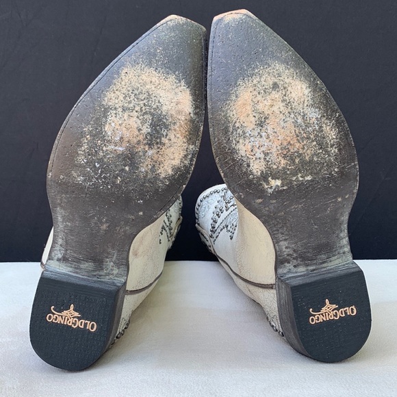 SOLD OLD GRINGO L&L Skull Studded Sombrero Pistol White Cowgirl Western Boots 8 - Picture 8 of 11